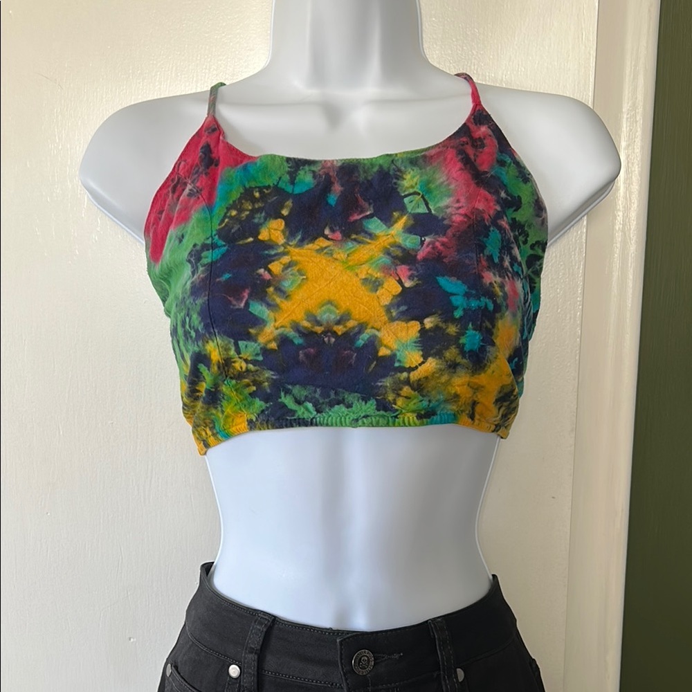 Multicolor Tie-Dye Crop Top